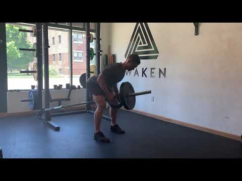 Landmine Double Arm Row (V-Bar)